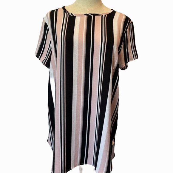 Revamp Striped A-Line Midi classic boho normcore grungecore Dress/tunic - Picture 1 of 7